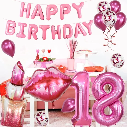 SET296 Decor Aniversare Majorat Roz - imagine 5