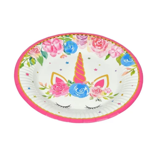 Set 10 Farfurii Petrecere Flower Unicron 18 cm