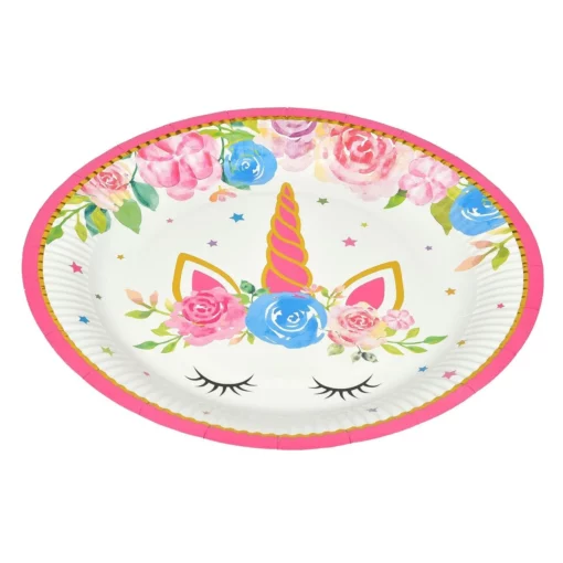 Set 6 Farfurii Petrecere Flower Unicron 23 cm