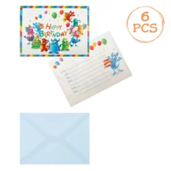Set 20 Invitatii Petrecere Si Pliculete Monsters