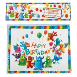 Set 20 Invitatii Petrecere Si Pliculete Monsters