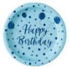Set 6 Farfurii Petrecere Happy Birthday Albastre 23 cm