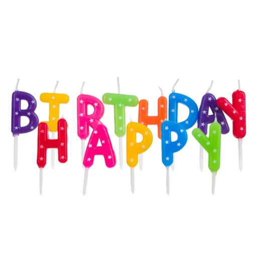 Set Lumanari Tort Happy Birthday Multicolore