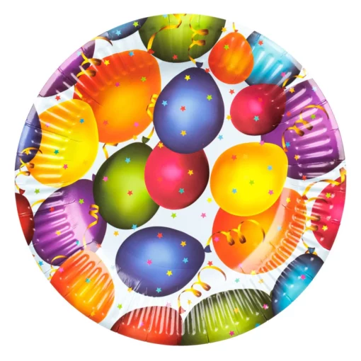 Set 10 Farfurii Petrecere Baloane Multicolore 18 cm