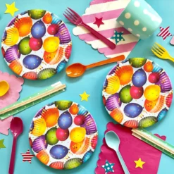 Set 10 Farfurii Petrecere Baloane Multicolore 18 cm