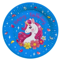 Set 10 Farfurii Petrecere Magical Unicorn 18 cm