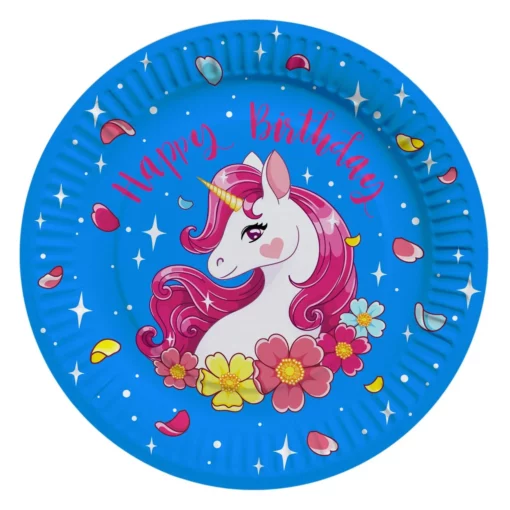 Set 10 Farfurii Petrecere Magical Unicorn 18 cm
