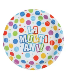 Set 10 Farfurii Multicolore La Multi Ani 23 cm