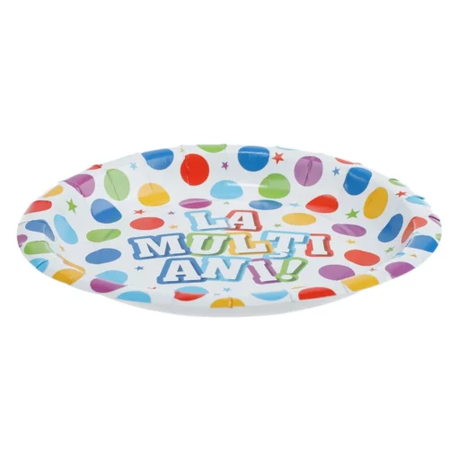 Set 10 Farfurii Multicolore La Multi Ani 23 cm