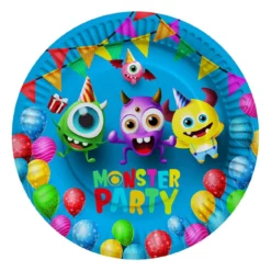 Set 10 Farfurii Petrecere Monsters 18 cm
