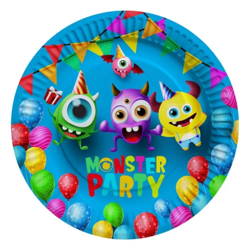 Set 10 Farfurii Petrecere Monsters 23 cm