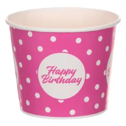 Bucket Pentru Snackuri Petrecere Roz Cu Buline