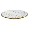 Set 6 Farfurii Elegante Gold Alb La Multi Ani 23 cm