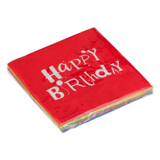 Set 25 Servetele Multicolore Happy Birthday