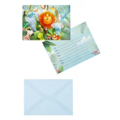 Set 20 Invitatii Petrecere Si Pliculete Jungla