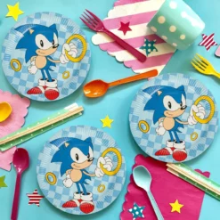 Set 6 Farfurii Petrecere Tematica Sonic 23 cm