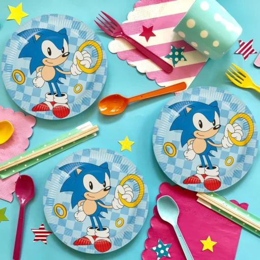 Set 6 Farfurii Petrecere Tematica Sonic 23 cm