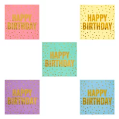 Set 25 Servetele Multicolore Pentru Aniversare