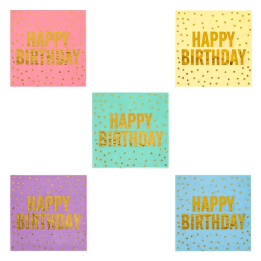 Set 25 Servetele Multicolore Pentru Aniversare