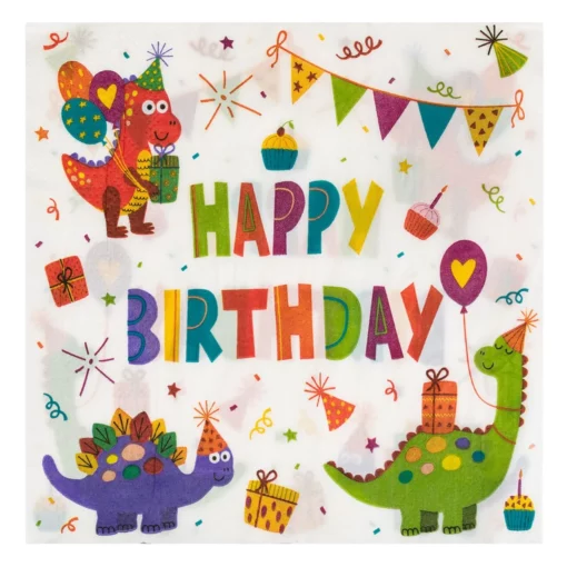 Set 12 Servetele Pentru Petrecere Cu Dinozauri