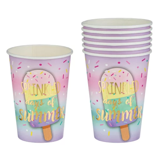 Set 6 Pahare Culori Pastel Cu Inghetata