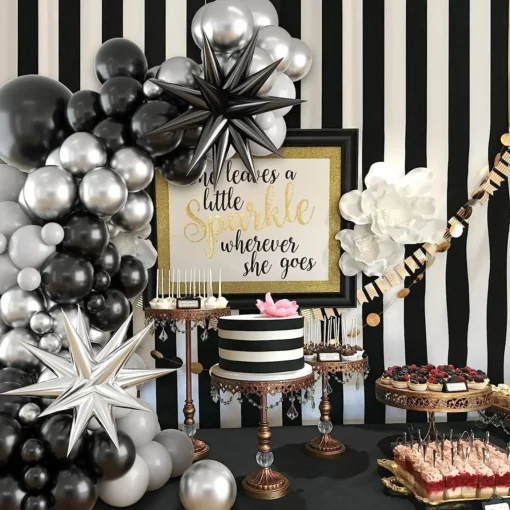 Arcada Baloane Majorat Negru Gri Silver
