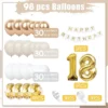 Arcada Baloane Majorat Cu Cifre și Banner Alb Gold 96 Piese
