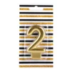lumanare tort cifra 2 gold
