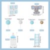 Decoratiune Tort Botez Baietel cu Elefantel si Accesorii Baby