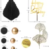 Set Decoratiuni pentru Tort Lux Negru & Auriu