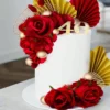 Decoratiune Tort Premium Elegant Roses & Gold