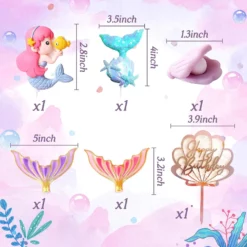 Decoratiune Tort Premium Sirena Roz