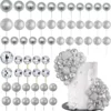 Set Decoratiuni Argintii Deluxe pentru Tort Stralucitor