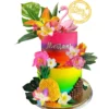 Decoratiune Tort Flamingo Tropical Pentru Aniversari Elegante