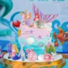 Decoratiune Tort Tematica Sirene și Elemente Acvatice