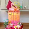 Decoratiune Tort Flamingo Tropical Pentru Aniversari Elegante
