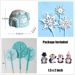 Decoratiune Tort Pinguinii Regatului Inghetat