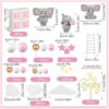 Set Decoratiuni Tort Oh Baby cu Elefantei si Nori