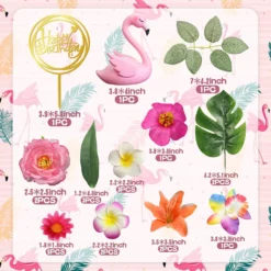 Decoratiune Tort Flamingo Tropical Pentru Aniversari Elegante