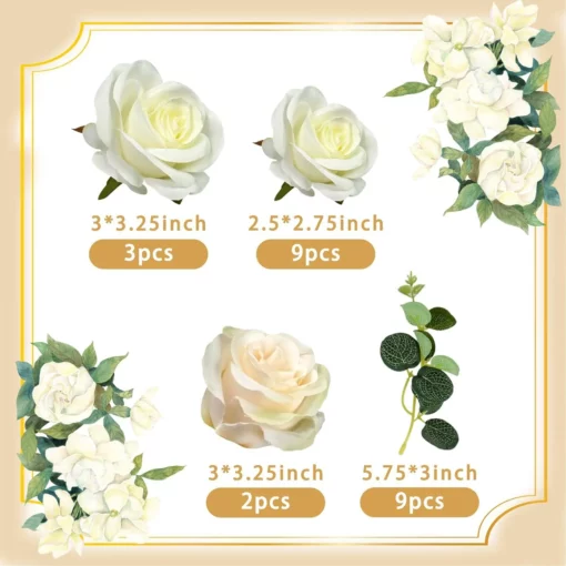 Decoratiune Tort Cu Trandafiri Albi Elegant