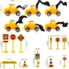 Decoratiune Tort Deluxe Constructii Set Tematic Cu Vehicule Si Semne Rutiere