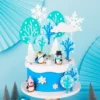 Decoratiune Tort Pinguinii Regatului Inghetat