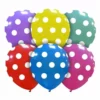 Set 12 Baloane Multicolore din Latex cu Buline