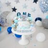 Decoratiune Tort Botez Baietel cu Elefantel si Accesorii Baby