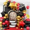 Arcada Baloane Hollywood Rosu Negru Auriu 93 Piese