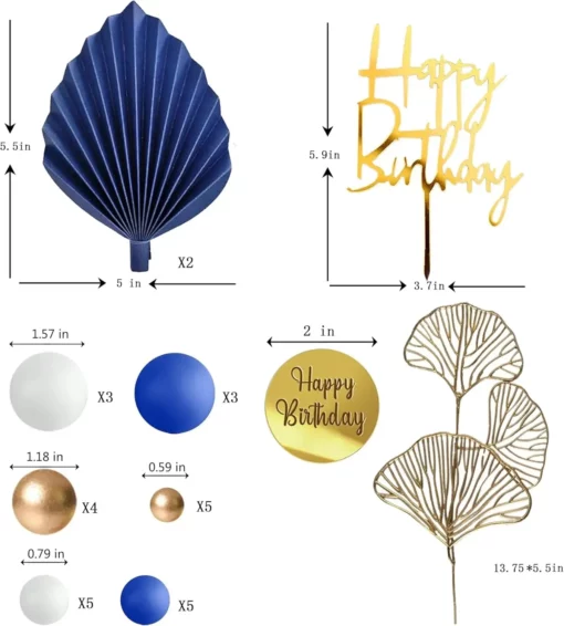 Decoratiune Tort Evenimente Royal Gold Blue