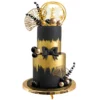 Decoratiune Tort Zi De Nastere Royal Deluxe Negru si Auriu