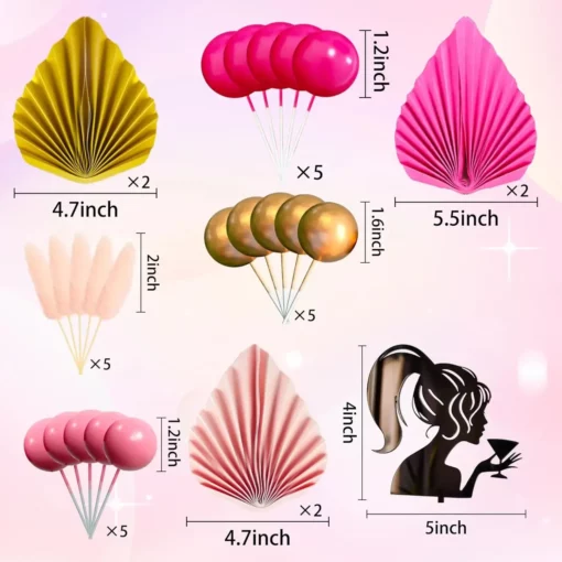 Decoratiune Tort Premium Glam Party Pink Gold