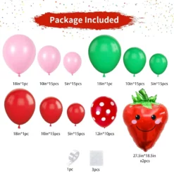 Arcada Baloane Capsuni Pentru Decor Petreceri 125 Piese