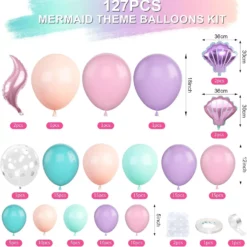 Set Baloane Sirena 127 Piese Pentru Decor Petreceri